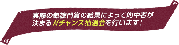 実際の凱旋門賞の結果によって的中者が決まるＷチャンス抽選会を行います！