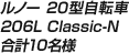 ルノー 20型自転車206L Classic-N 合計10名様