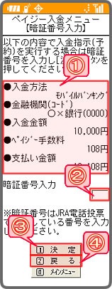 「暗証番号入力」画面