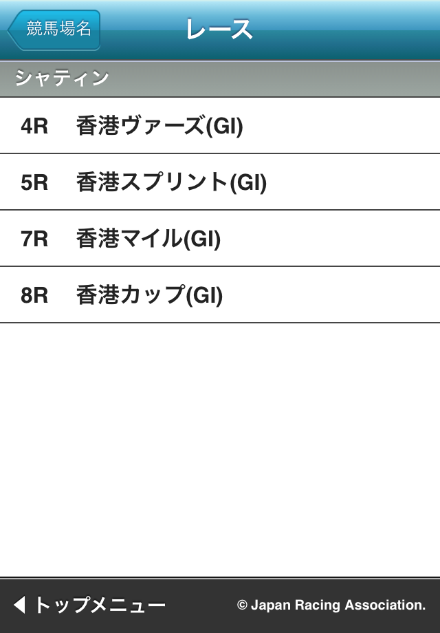 海外馬券レース選択