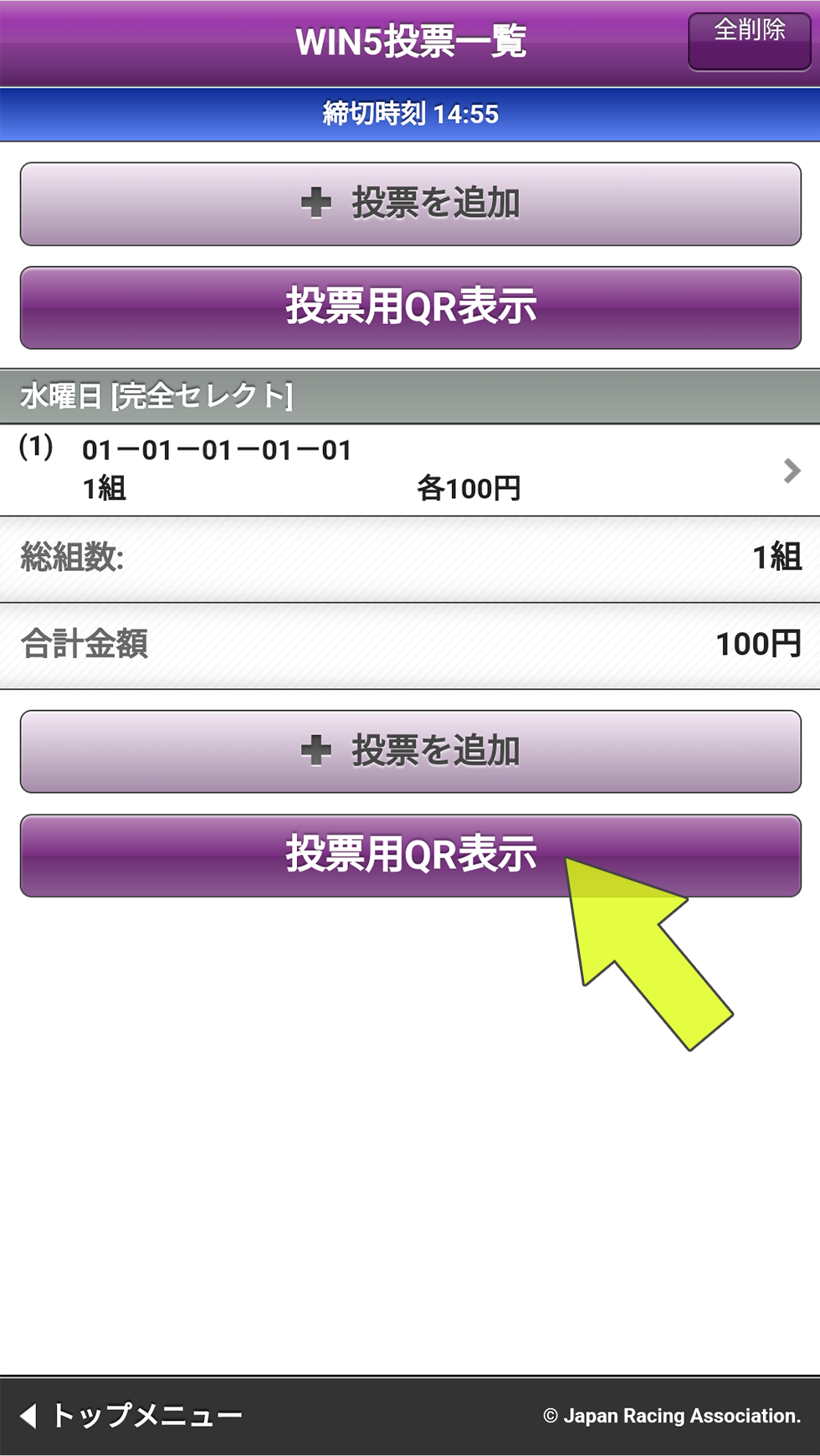 ウインファイブ完全セレクト投票一覧