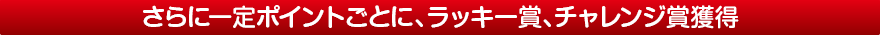 さらに一定ポイントごとに、ラッキー賞、チャレンジ賞獲得