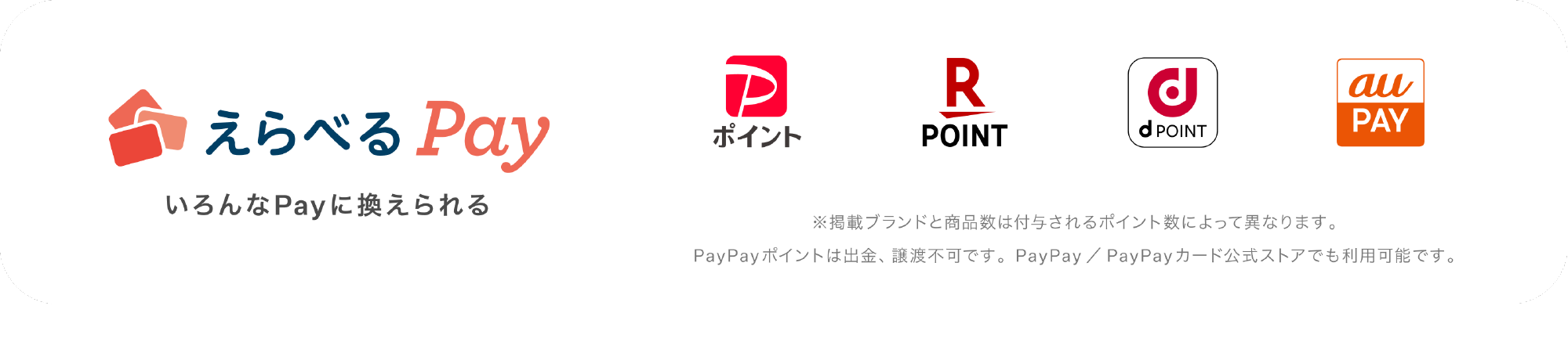 
ׂPay
PayɊ    
fڃuhƏi͕t^|CgɂĈقȂ܂B
PayPay|Cg͏oAnsłBPayPay/PayPayJ[hXgAłp\łB
uau PAYvKDDIЂ̏WłB  
