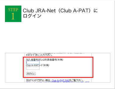 Club JRA-Netにログイン