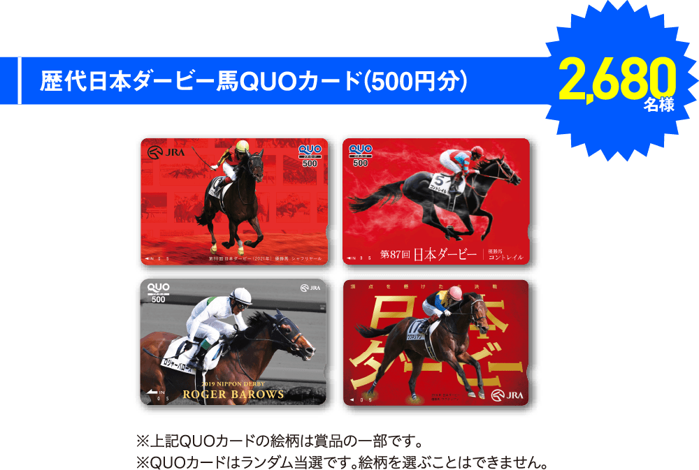 JRA当選クオカード各種