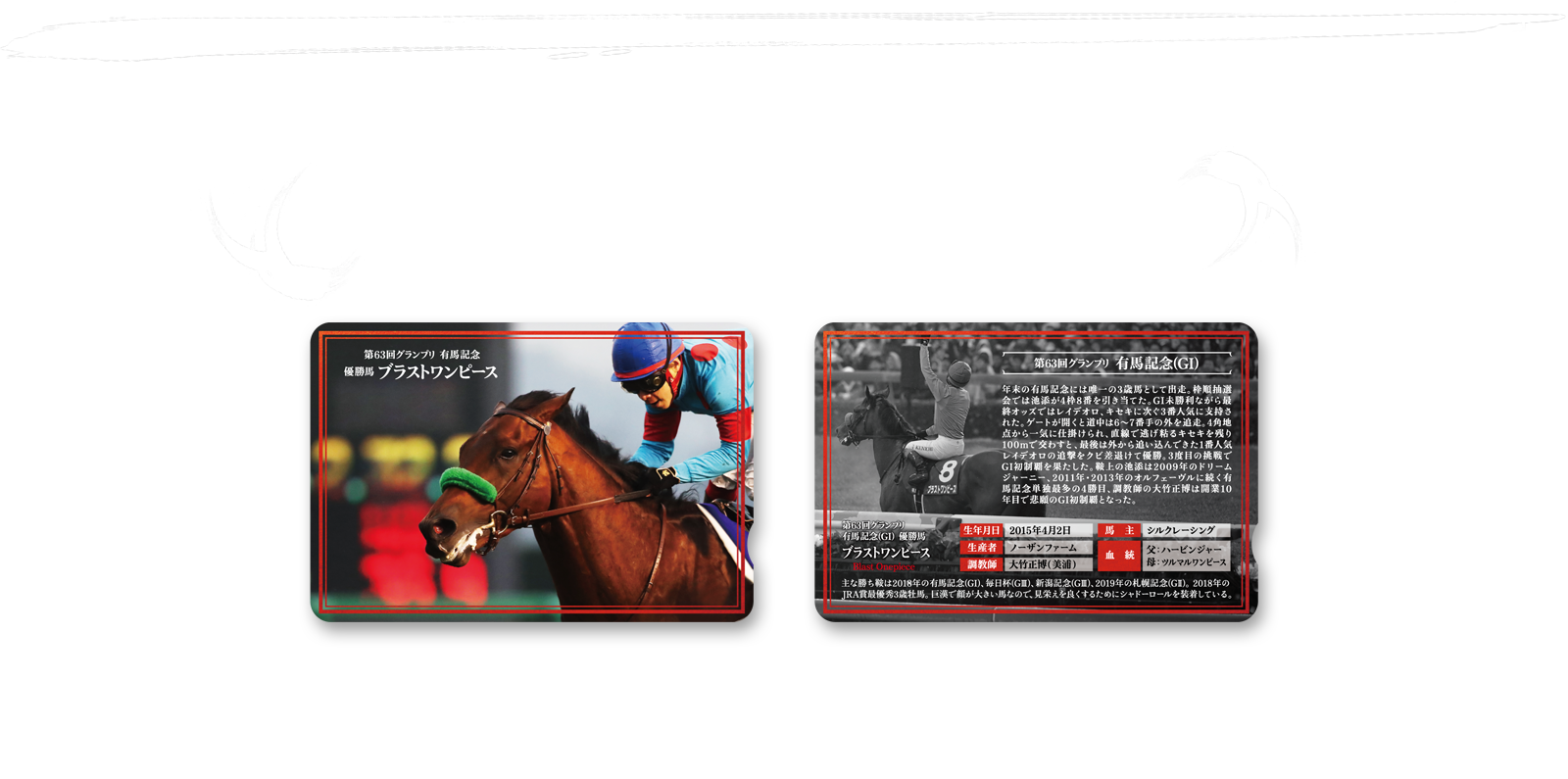 当選者全員プレゼント　19年度優勝馬カード