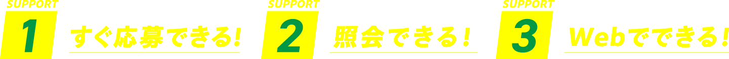 SUPPORT1 全てのキャンペーンへすぐ応募できる! SUPPORT2 過去の投票成績を照会できる! SUPPORT3 会員情報の照会・変更がWebでできる!