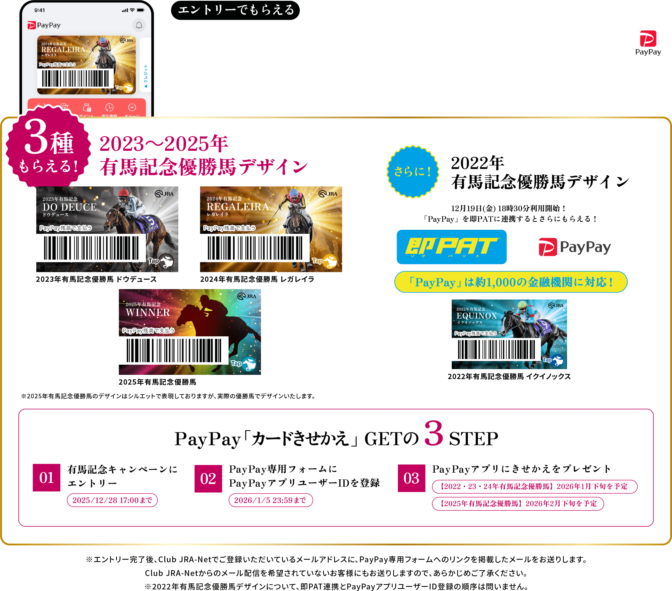 エントリーでもらえる 有馬記念キャンペーン限定コラボ PayPayカードきせかえプレゼント！